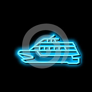 catamaran boat neon glow icon illustration