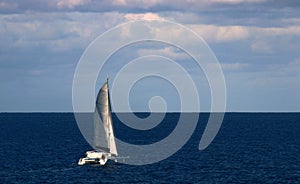 Catamaran Heading out to sea