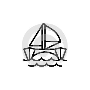 Catamaran icon. line style icon vector illustration