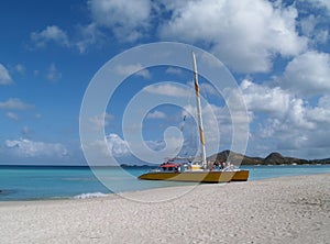 Catamaran on Jolly Beach, Antigua Barbuda photo