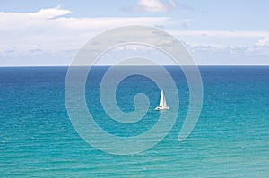 Catamaran in the ocean photo