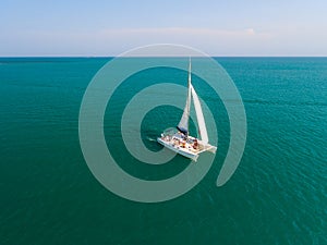 Catamaran Sailing Aerial