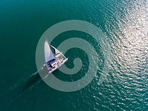 Catamaran Sailing Aerial