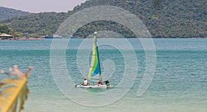 A catamaran sailing boat at Koh Rong Samloem