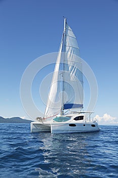 Catamaran at sea