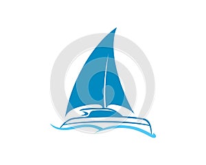 Sailing Catamaran Ship and Boat Symbol photo