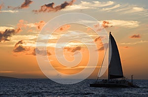 Catamaran at Sunset