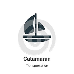 Catamaran vector icon on white background. Flat vector catamaran icon symbol sign from modern transportation collection for mobile