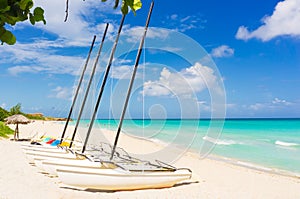 Catamarans at the beach of Varadero in Cuba