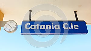 Catania Centrale -  Sighn on platform