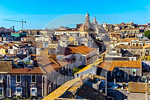 Catania city, Sicily. Rooftop view of buildings