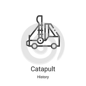 catapult icon vector from history collection. Thin line catapult outline icon vector illustration. Linear symbol for use on web