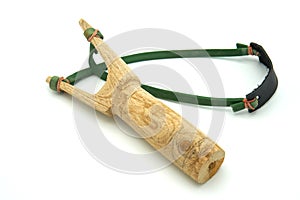 The catapult Y-sling made of wood intended for firing stones or