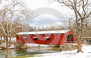 Cataract Falls Covered Bridge in Indiana