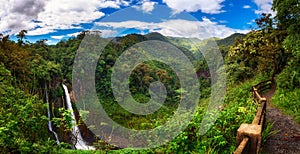 Catarata del Toro waterfall with surrounding mountains in Costa Rica photo