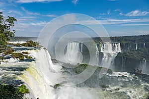 The Cataratas of Iguacu (Iguazu) falls located in Brazil