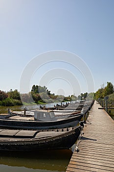 Catarroja traditional fishing boats port (pier) in the Valencia Albufera natural park