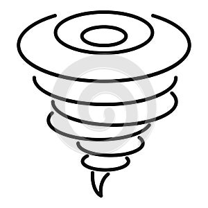 Catastrophe tornado icon, outline style