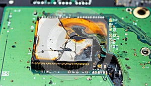 Catastrophic Electronic Component Failure on Circuit Board