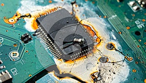 Catastrophic Electronic Component Failure on Circuit Board