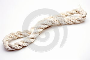 Catastrophic Rupture of cotton rope on white banner. Generate Ai photo