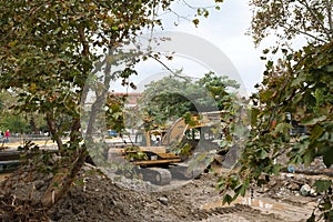 catastrophic storm in the city,Volos, Greece ,September 30, 2023.climate change .Krafsidonas torrent ,flood from bad weather