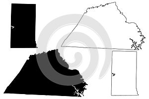 Catawba and Alamance County, North Carolina State U.S. county, United States of America, USA, U.S., US map vector illustration,