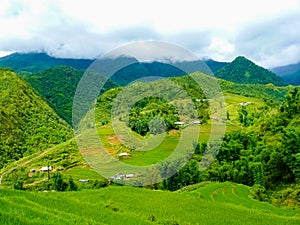 Catcat Hmong village near Sapa Chapa in north mountains of Vietnam