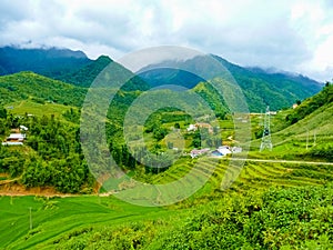 Catcat Hmong village near Sapa Chapa in north mountains of Vietnam