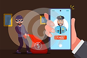 catch an apartment robber by surprise. call the police and report the crime.