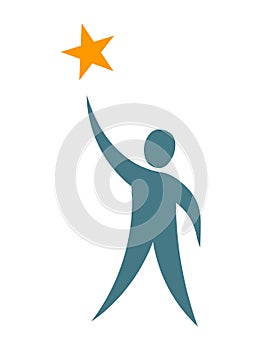 Catch the star vector illustration.