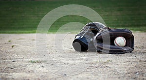 Catchers helmet and Glove