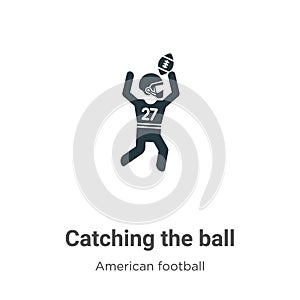 Catching the ball vector icon on white background. Flat vector catching the ball icon symbol sign from modern american football