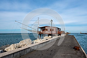 Catching fish on the Adriatic coast in Italy