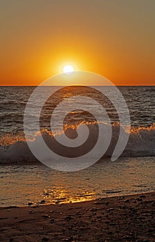 Catching the Rays of Sunset in the Waves