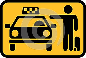 Catching a taxi - Yellow cab icon