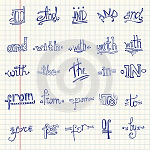 Catchwords design elements set.