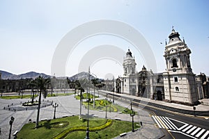 Catedral BasÃÂ­lica de Lima en Plaza Mayor, Lima, peru photo
