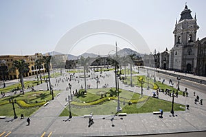 Catedral BasÃÂ­lica de Lima en Plaza Mayor, Lima, Peru photo