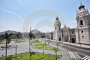 Catedral BasÃÂ­lica de Lima en Plaza Mayor, Lima, Peru photo