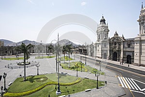 Catedral BasÃÂ­lica de Lima en Plaza Mayor, Lima, Peru photo
