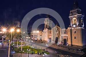 Catedral BasÃÂ­lica de Lima en Plaza Mayor, Lima, Peru photo