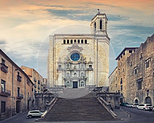 Catedral de Santa Maria Gerona, front view