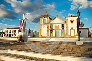 Catedral Nossa Senhora Da VitÃ³ria Cathedral of Our Lady of Victory - the oldest church in Oeiras, Brazil decorated for Easter