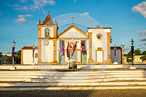 Catedral Nossa Senhora Da VitÃ³ria Cathedral of Our Lady of Victory - the oldest church in Oeiras, Brazil decorated for Easter