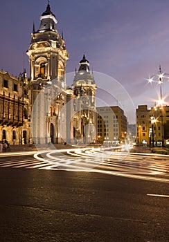 Catedral on plaza de armas mayor lima peru photo