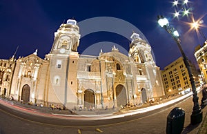 Catedral on plaza de armas plaza mayor lima peru photo