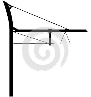 Catenary mast or Contact line mast for overhead line pantographs such as Electric e-truck Lorry, LKW and trams. Detailed realistic