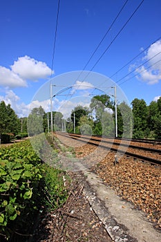 Catenary of a railway track