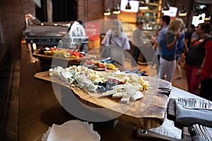 Catered Assorted Cheese Platter at a Buffet Banquet